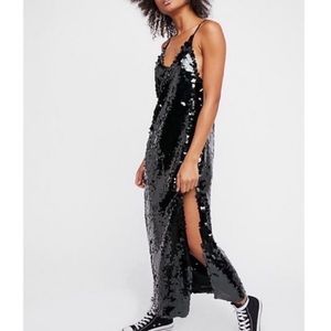 Free People Sequin High Slit Dress